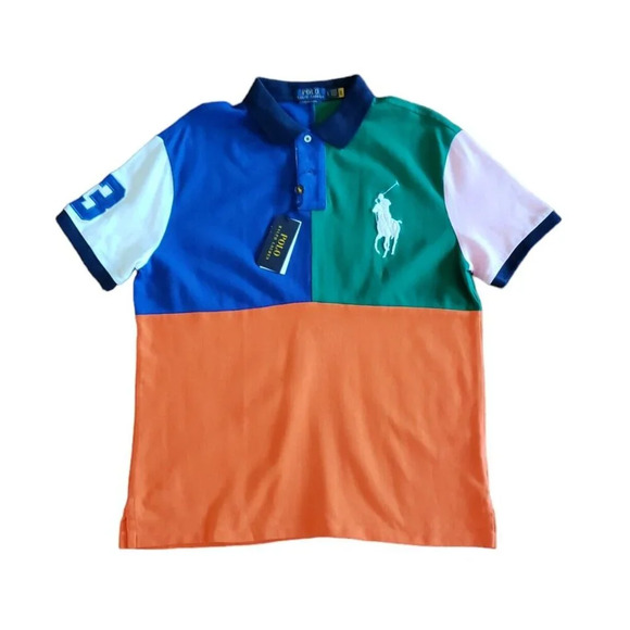 Polo Ralph Lauren Men’s Multi Color Slim Fit Big Pony Mesh Polo Shirt Size Large - Picture 6 of 12